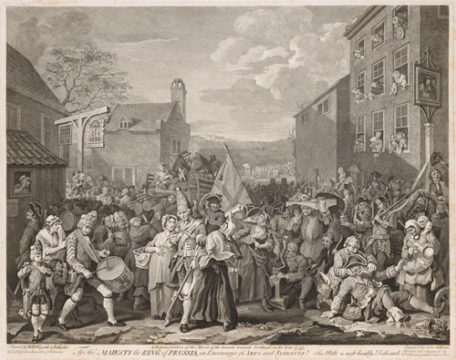 March to Finchley in the Year 1746 (After Hogarth) by Luke Sullivan, print, 1750