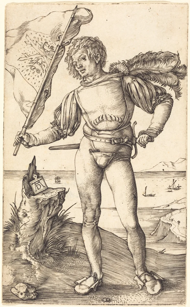 Standard Bearer by Albrecht Dürer, print, 1502-1503