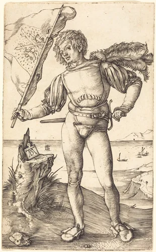 Standard Bearer by Albrecht Dürer, print, 1502-1503