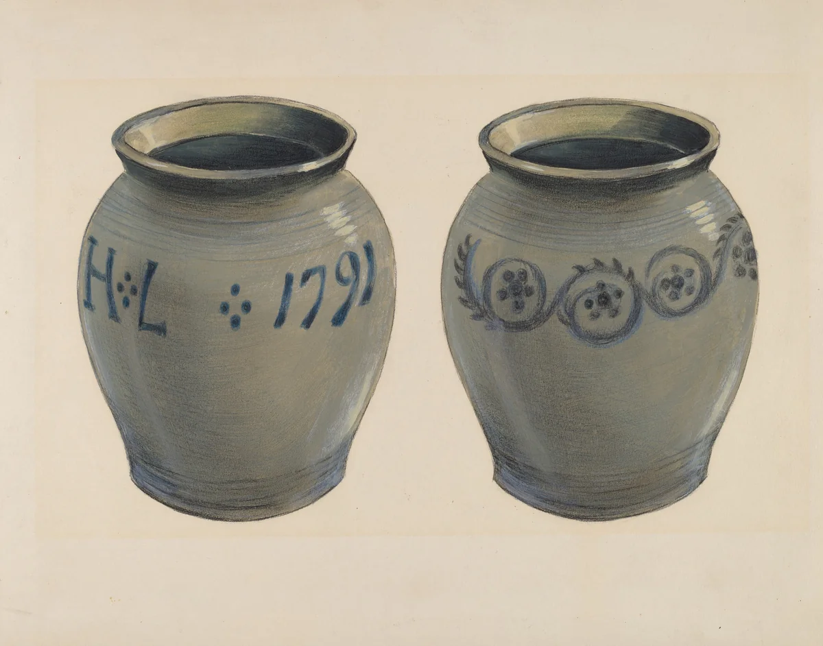 Stoneware Vase by Fred Weiss, index of american design, 1936