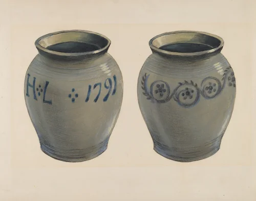 Stoneware Vase by Fred Weiss, index of american design, 1936