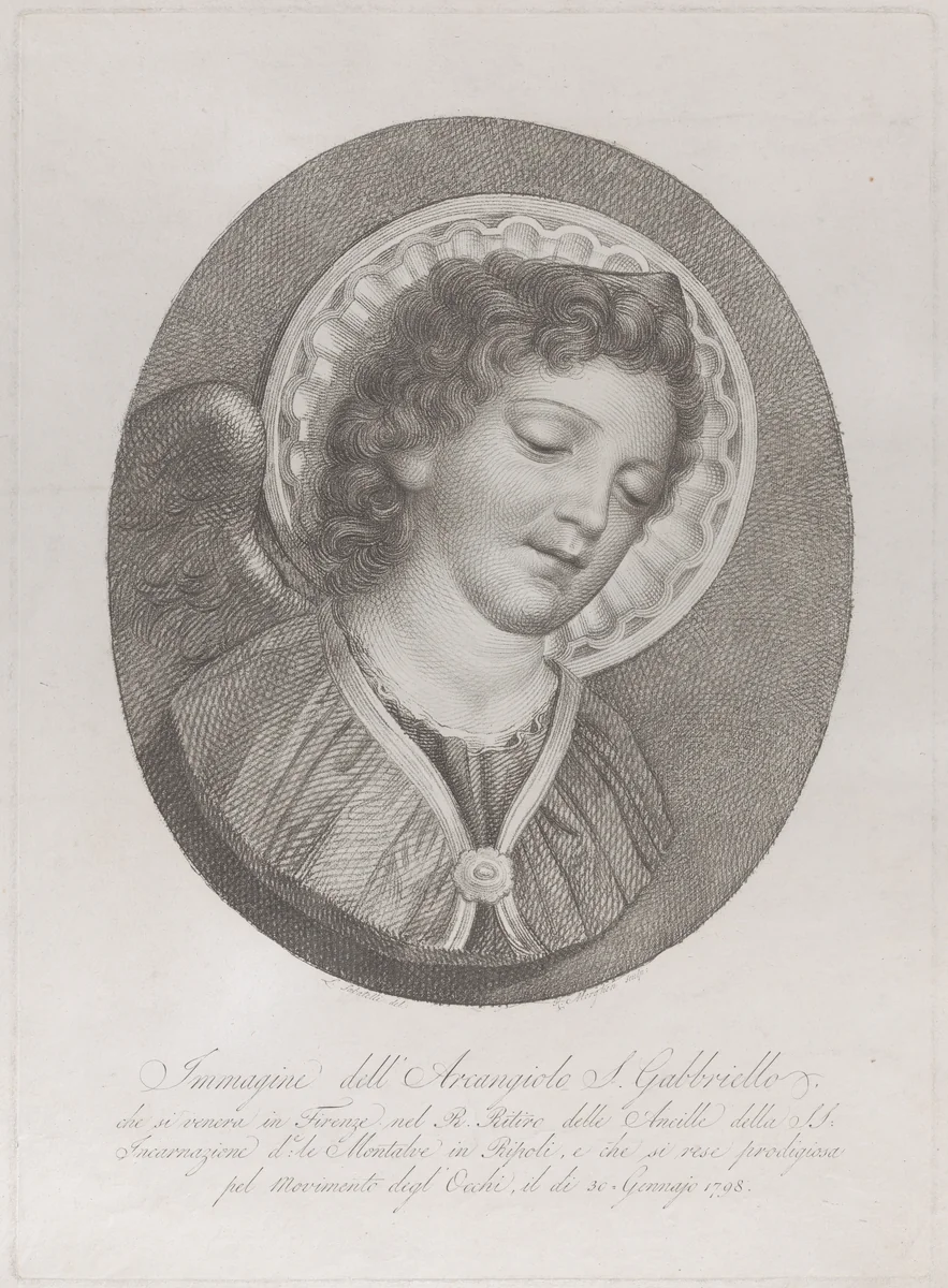 The Archangel Gabriel by Raphael Morghen, print, 1800