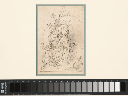 Nimfen en saters opgesteld rondom een siervaas by Franz Anton Maulbertsch, drawing, 1734-1796