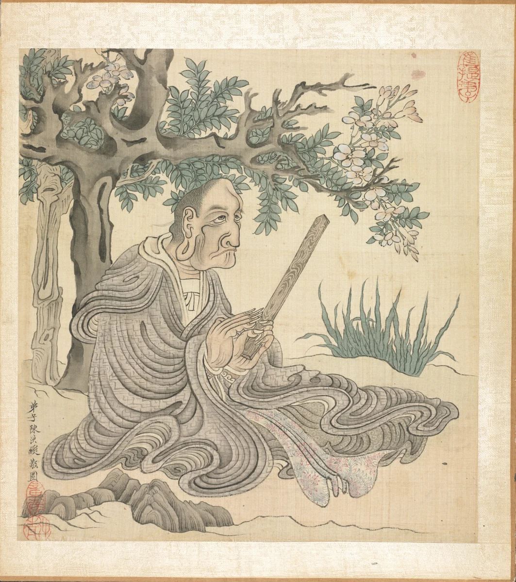 Paintings after Ancient Masters: A Lohan [after Guanxiu] by Chen Hongshou, painting, 1598-1652