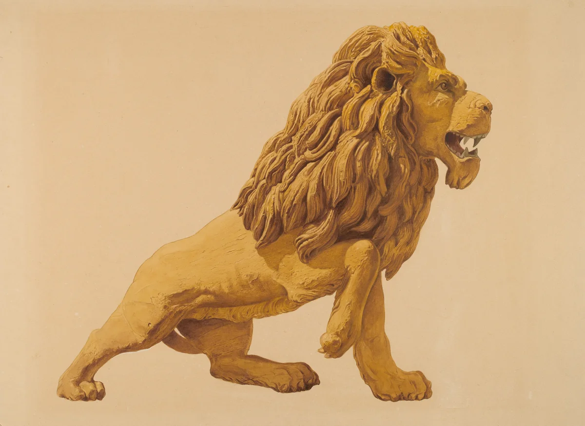 Circus Wagon Lion by Howard Weld, index of american design, 1937