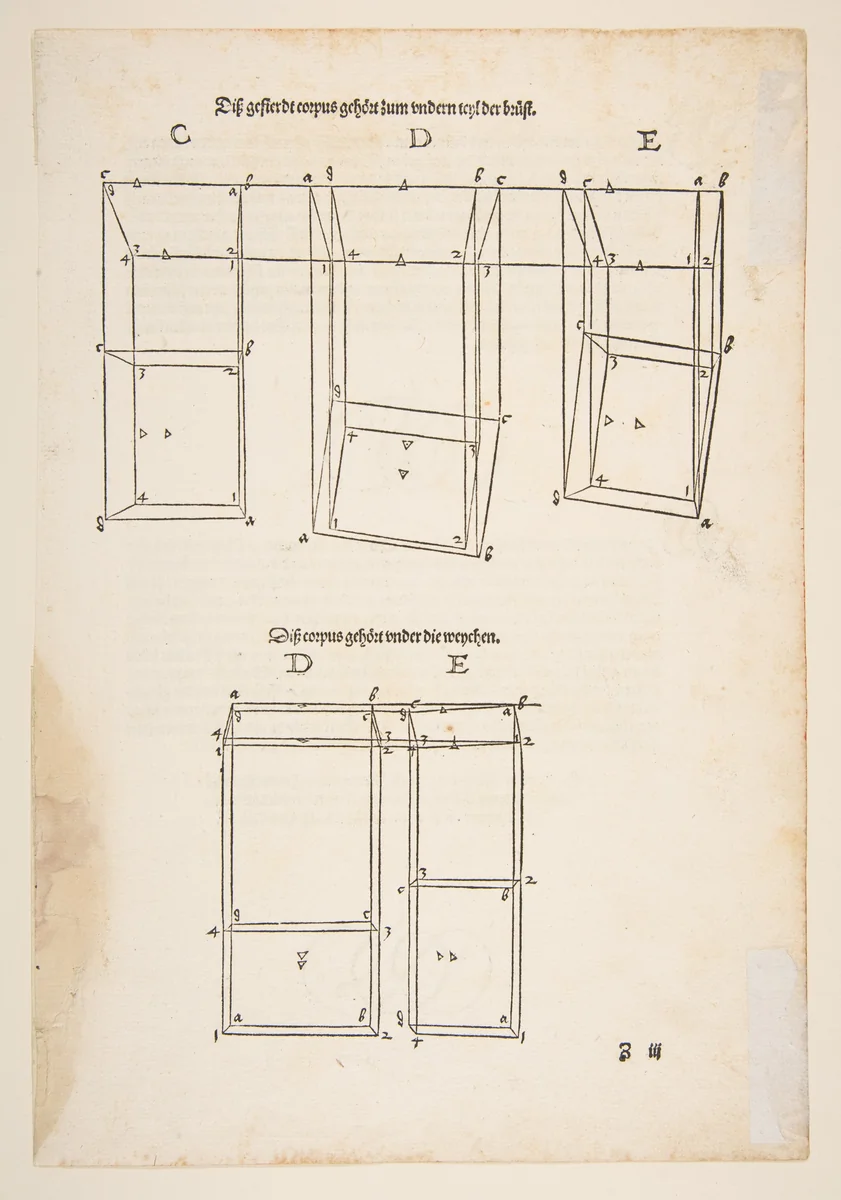 Illustration from Dürer's "Vier Bucher von Menslicher Proportion" by Albrecht Dürer, print, 1528