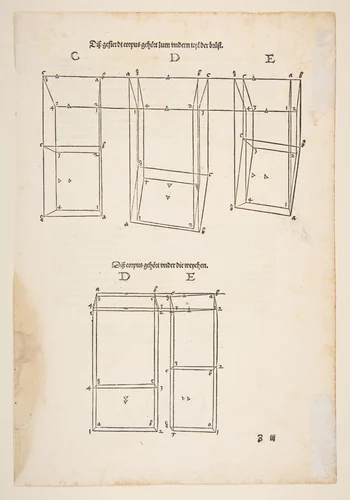 Illustration from Dürer's "Vier Bucher von Menslicher Proportion" by Albrecht Dürer, print, 1528