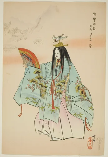 Tsuru-kame, from the series "One Hundred No Dramas (Nogaku hyakuban)" by Tsukioka Kogyo, print, 1893-1908