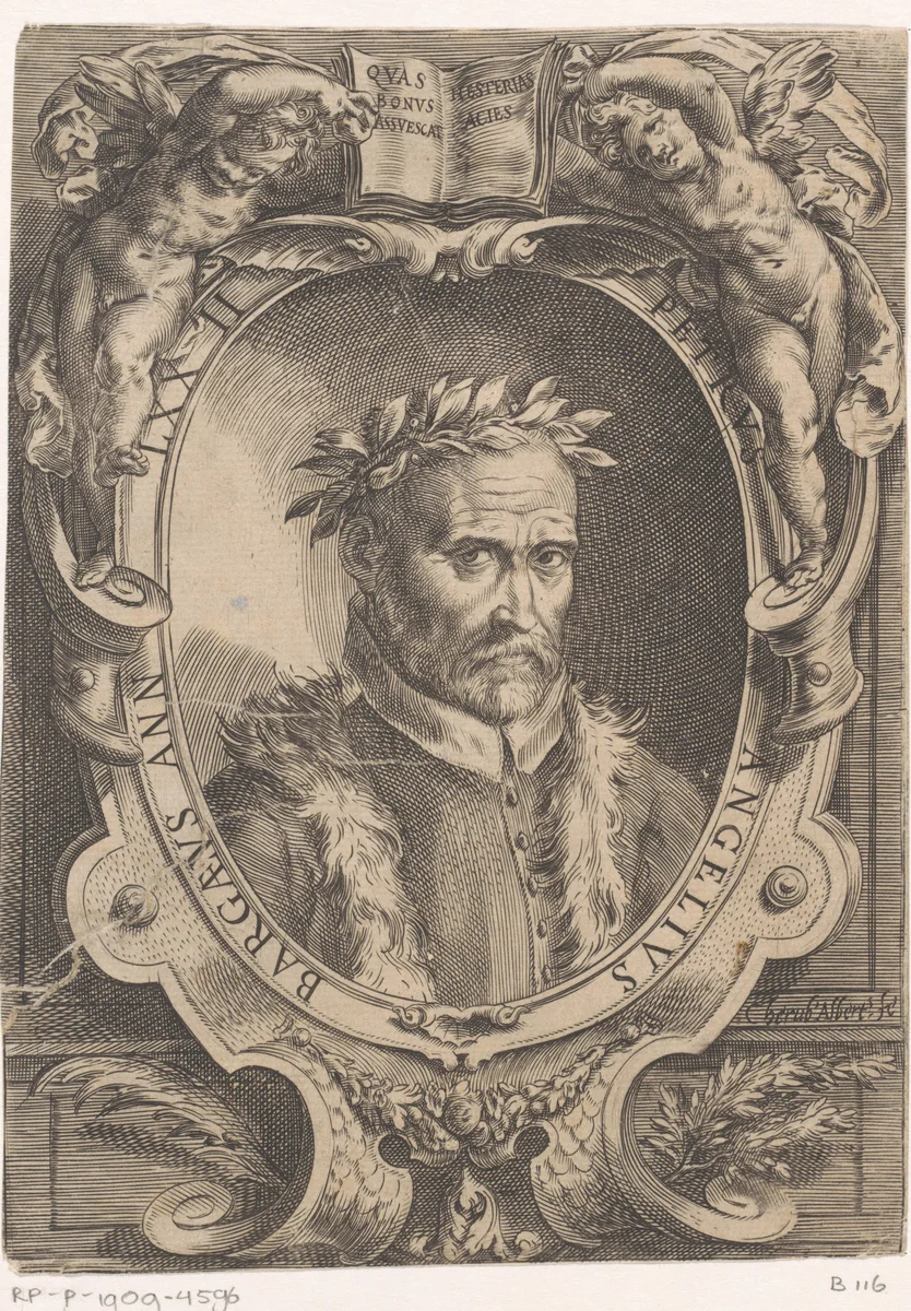 Portret van Piero Angeli da Barga by Unknown, print, 1563-1615