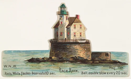 Race Rock, from the Lighthouses series (N119) issued by Duke Sons & Co. to promote Honest Long Cut Tobacco by W. Duke, Sons & Co., print, 1889