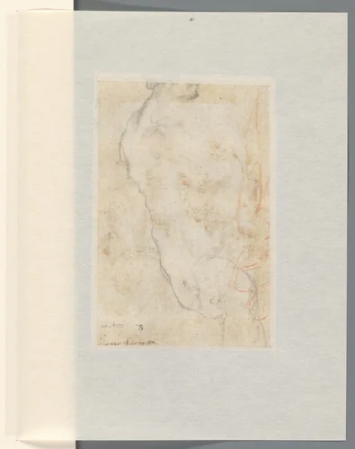 Mannelijk rugfiguur en staande naakte man by Alonso Berruguete, drawing, 1500-1561