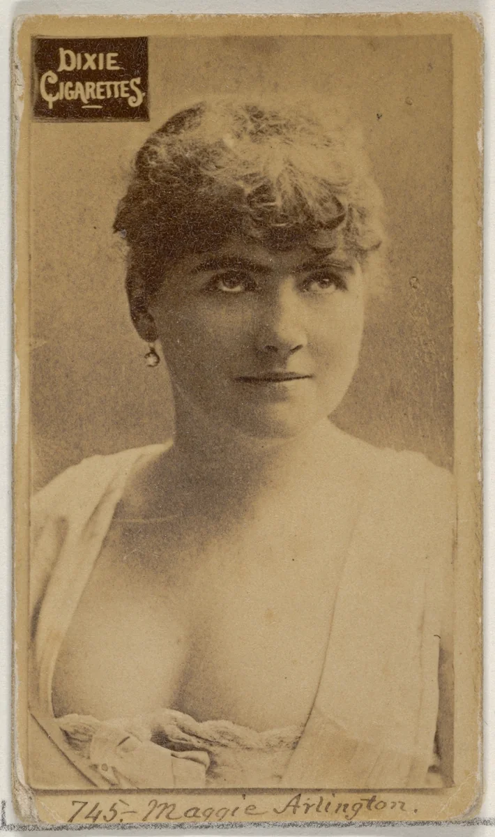 Card 745, Maggie Arlington, from the Actors and Actresses series (N45, Type 7) for Dixie Cigarettes by Allen & Ginter, photograph, 1885-1891