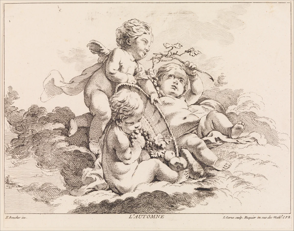 Autumn by Louis Félix de La Rue, print, 1731-1765