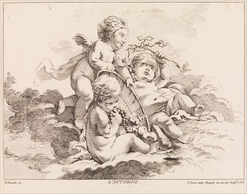 Autumn by Louis Félix de La Rue, print, 1731-1765