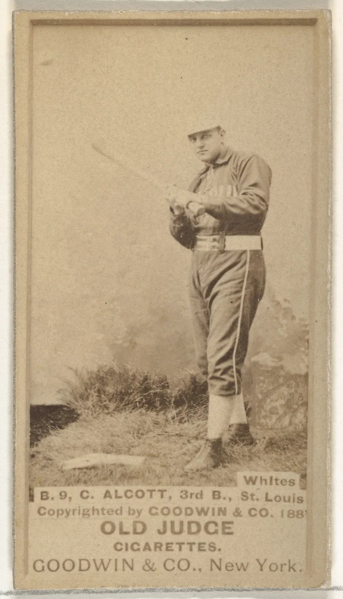 Alcott, 3rd Base, St. Louis Whites, from the Old Judge series (N172) for Old Judge Cigarettes by Goodwin & Company, photograph, 1888