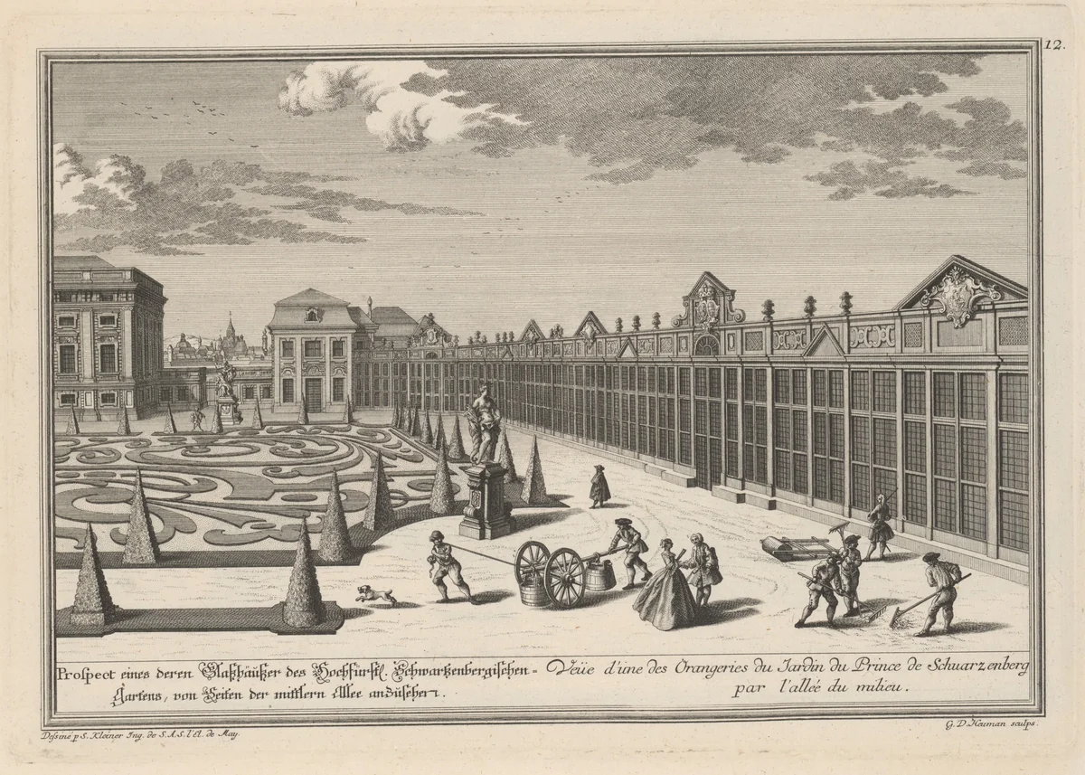 Viererleÿ Vorstellungen angenehm-und zierlicher Grundrisse folgender Lustgärten ausser der Residenz-Stadt Wienn.. by Salomon Kleiner, book, 1725-1735