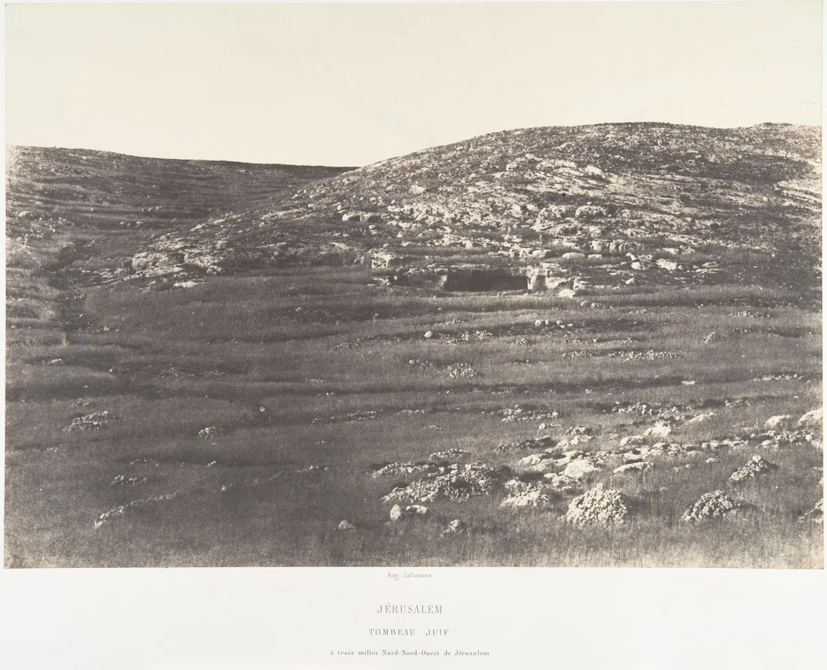Jérusalem, Tombeau Juif, à trois milles Nord-Nord-Ouest de Jérusalem by Auguste Salzmann, photograph, 1854-1859