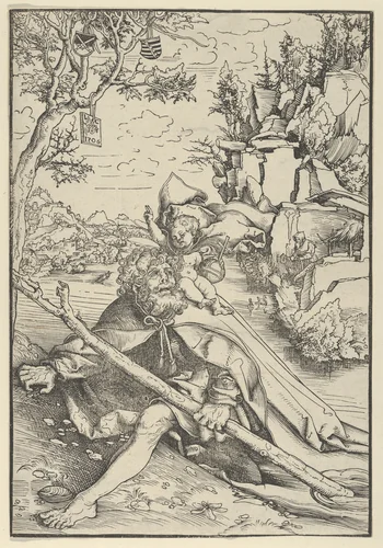 Saint Christopher by Lucas Cranach, print, 1506