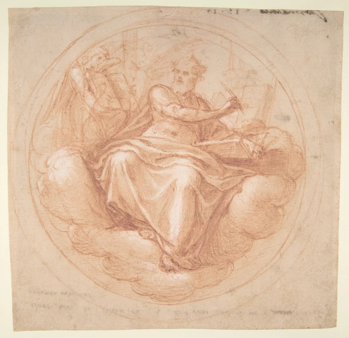 Saint Mathew and the Angel by Cesare Nebbia, drawing, 1536-1614