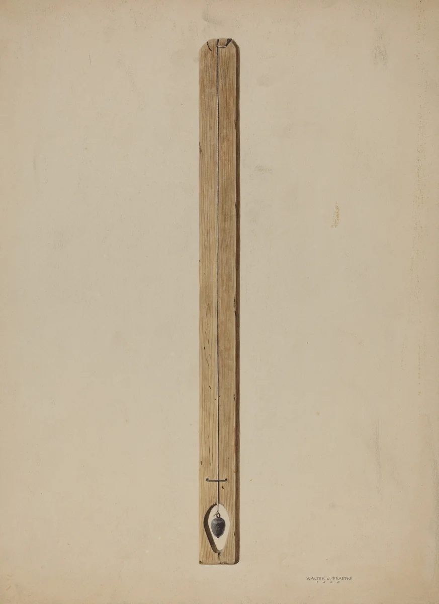 Plumb Line and Board by Walter Praefke, index of american design, 1939