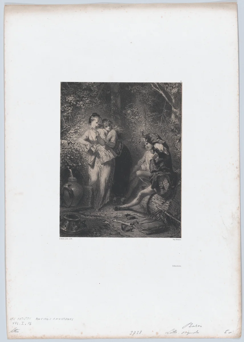 Seduction by Henri-Charles-Antoine Baron, print, 1850