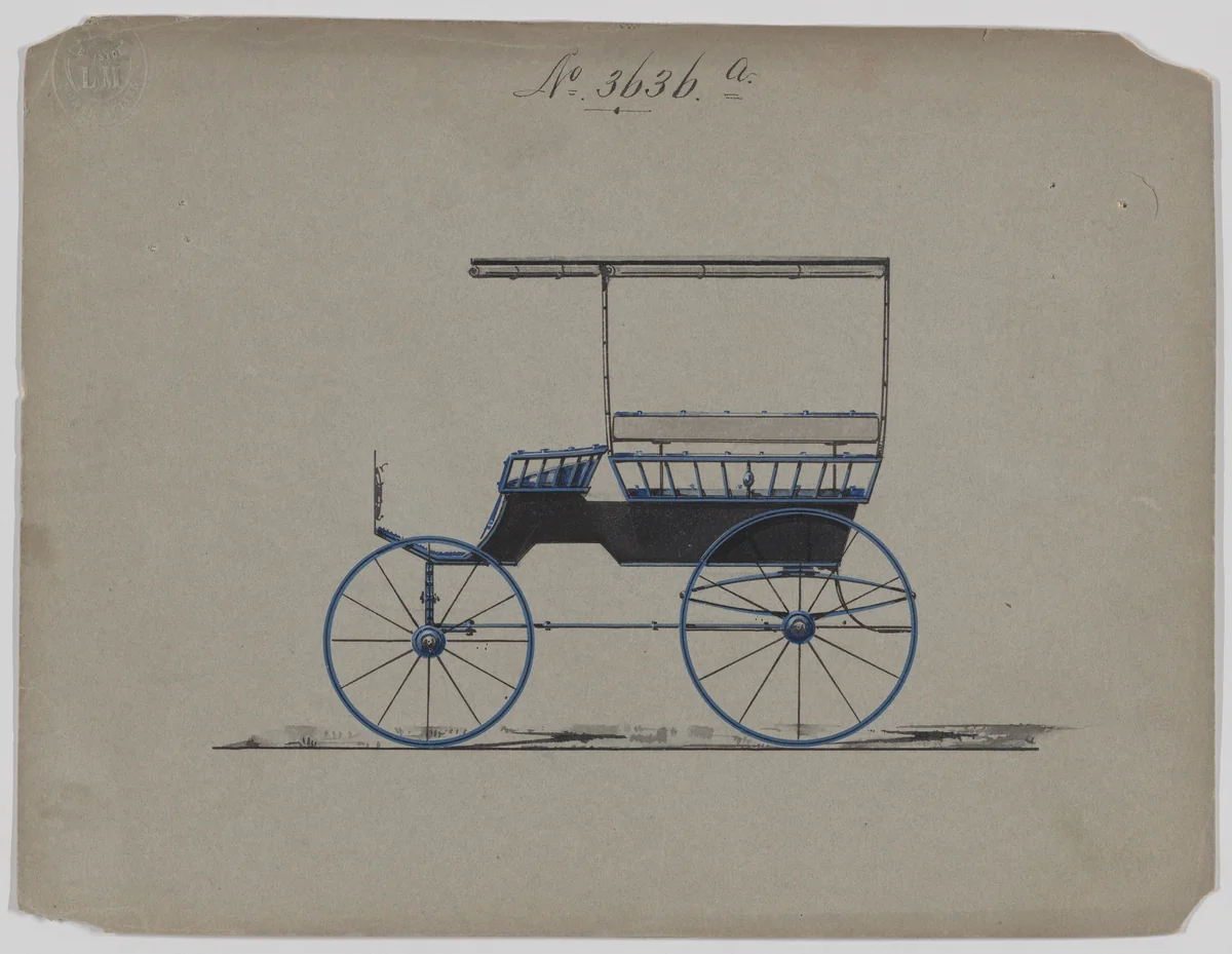 Design for Omnibus or Wagonette, no. 3636a by Brewster & Co., drawing, 1880