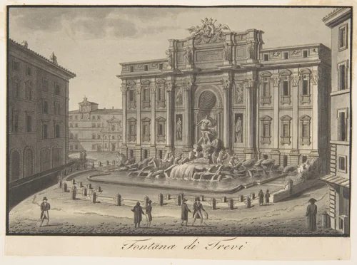 The Trevi Fountain, Rome by Giovanni Battista Cipriani, drawing, 1780-1839