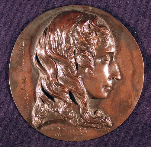 Marceline Valmore by Pierre-Jean David d'Angers, metalwork, 1832