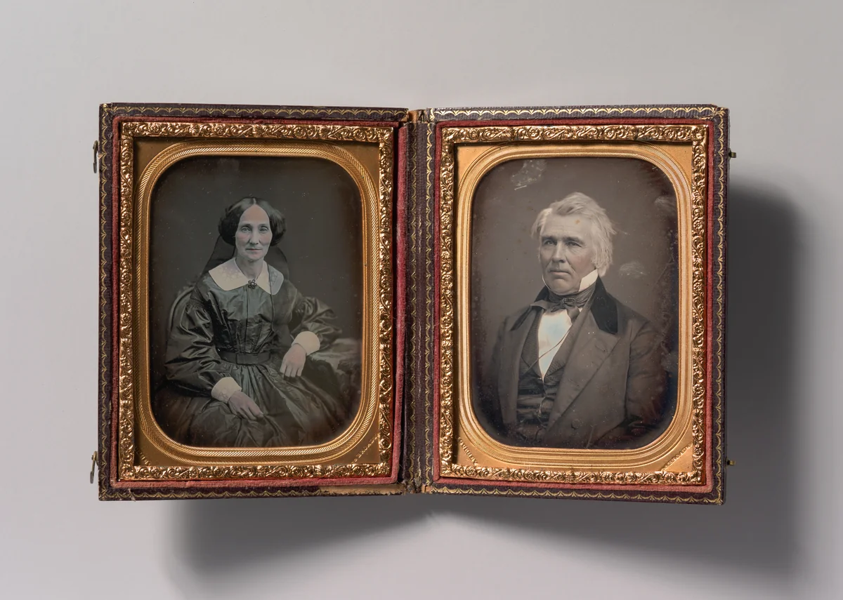 [Pair of Portraits of Man and Woman (Husband and Wife?)] by Jeremiah Gurney, photograph, 1852-1860