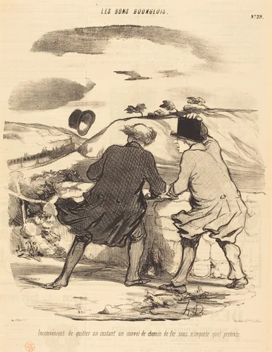 Inconvénient de quitter...un convoi de chemin de fer... by Honoré Daumier, print, 1847