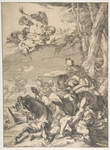 Conversion of St. Paul by Laurent de La Hyre, print, 1637-1640