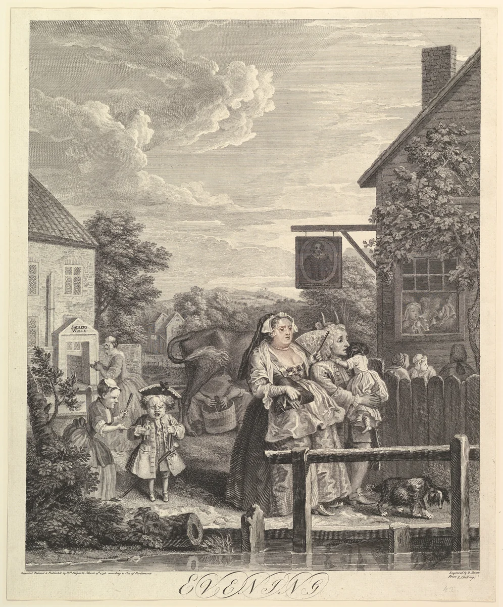 Evening: The Four Times of Day by Bernard Baron, print, 1738