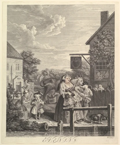 Evening: The Four Times of Day by Bernard Baron, print, 1738