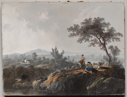 Shepherds in a Landscape by Jean Baptiste Pillement, drawing, 1779