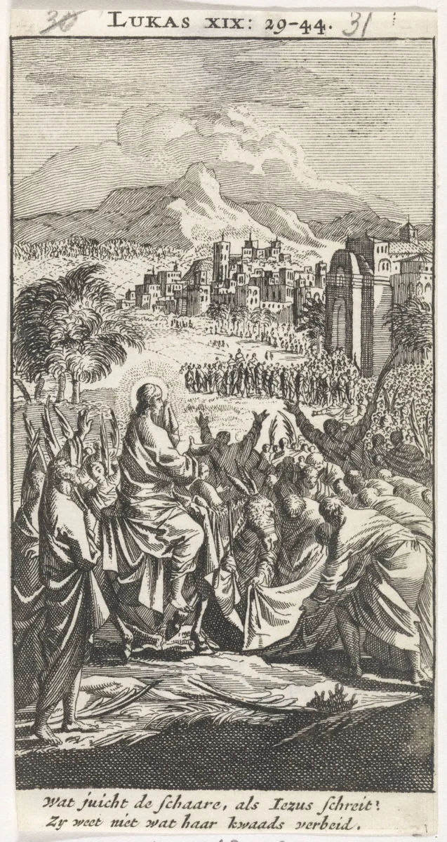 Intocht in Jerusalem by anonymous, print, 1712