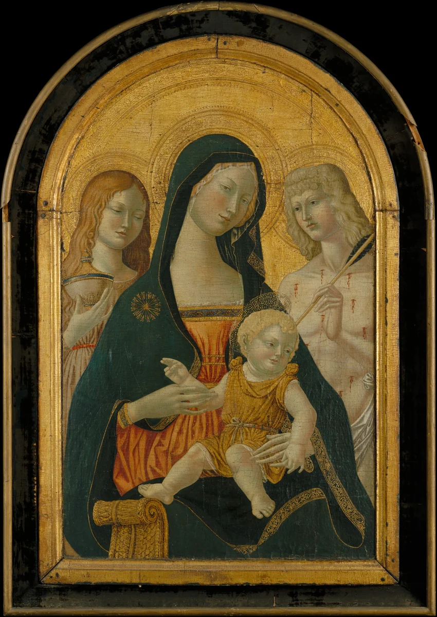 Madonna and Child with Saints Mary Magdalen and Sebastian by Icilio Federico Ioni, painting, 1880-1946