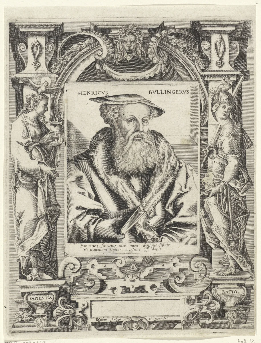 Portret van Johann Heinrich Bullinger by Unknown, print, 1585-1645