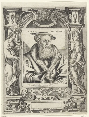 Portret van Johann Heinrich Bullinger by Unknown, print, 1585-1645