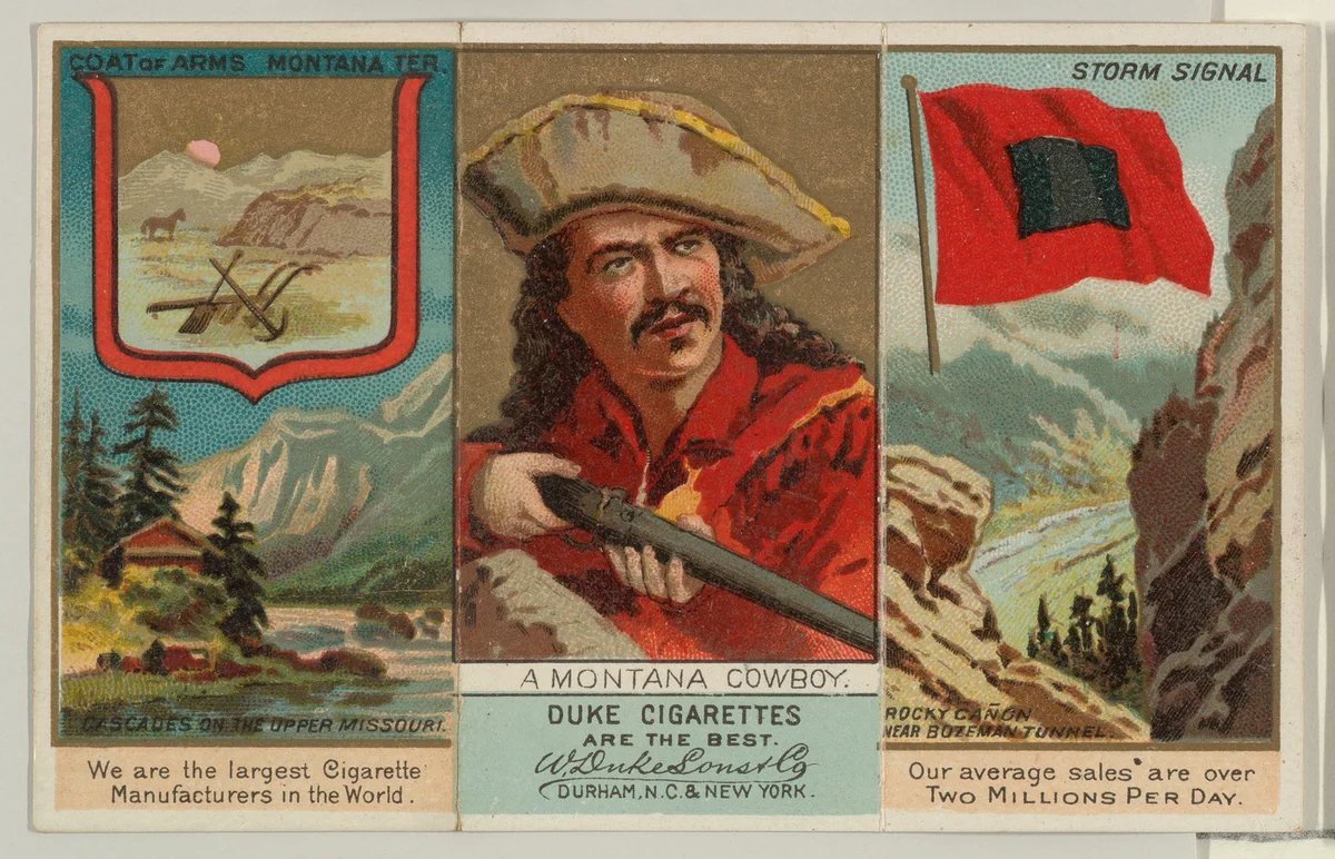 A Montana Cowboy, from "Governors, Arms, Etc." series (N133-2), issued by Duke Sons & Co. by W. Duke, Sons & Co., print, 1885-1892