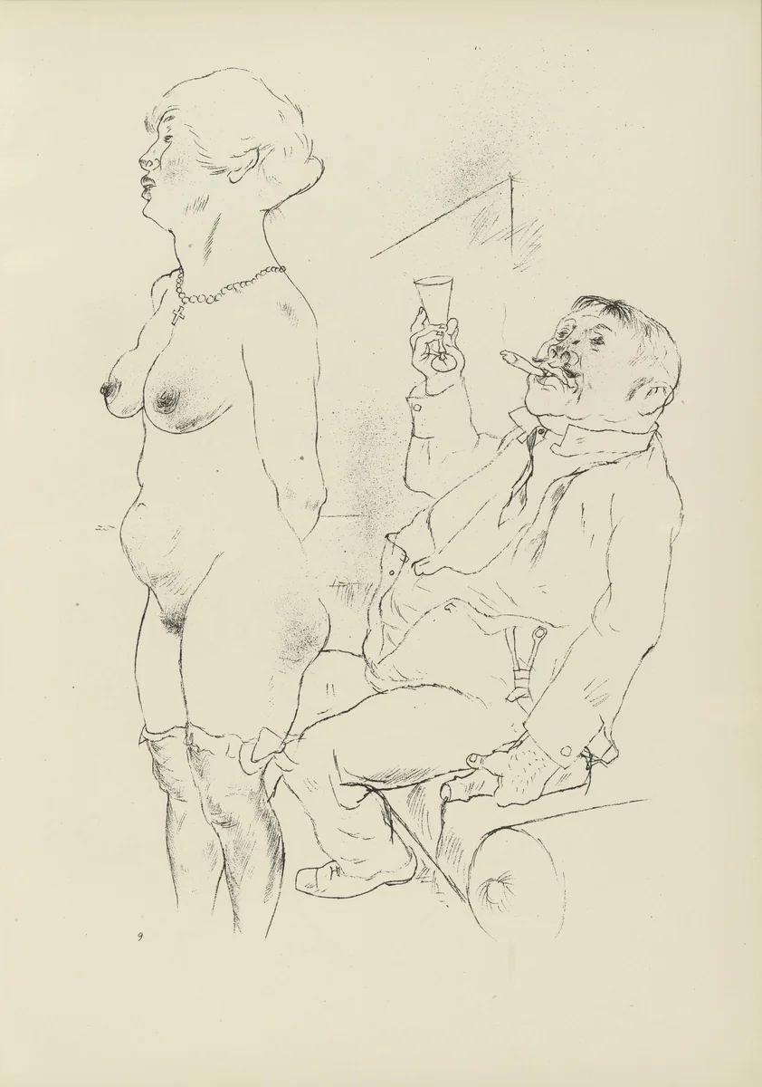 Entkleidung (plate, folio 12) from Ecce Homo by George Grosz, illustrated book, 1922