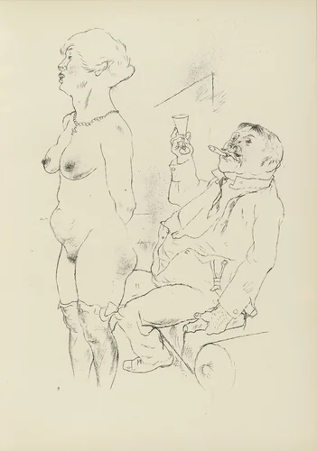 Entkleidung (plate, folio 12) from Ecce Homo by George Grosz, illustrated book, 1922