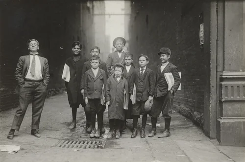 Group of Nashville Newsies, Tennessee by Lewis Wickes Hine, photograph, 1910