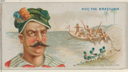 Roc the Brazilian, Capturing Boat's Crew, from the Pirates of the Spanish Main series (N19) for Allen & Ginter Cigarettes by Allen & Ginter, print, 1886-1891