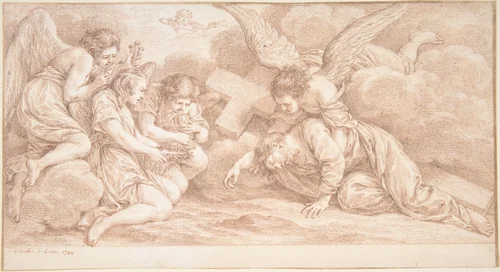 Christ Falling under the Cross by Charles Nicolas Cochin II, drawing, 1782