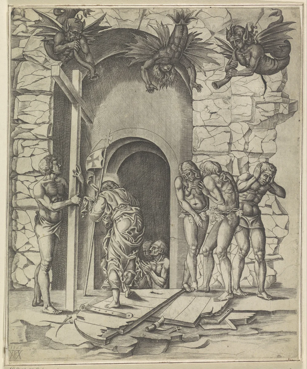 Afdaling in het voorgeborchte by Unknown, print, 1566