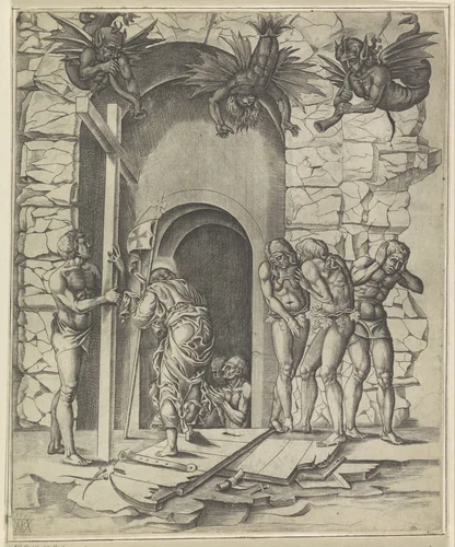 Afdaling in het voorgeborchte by Unknown, print, 1566