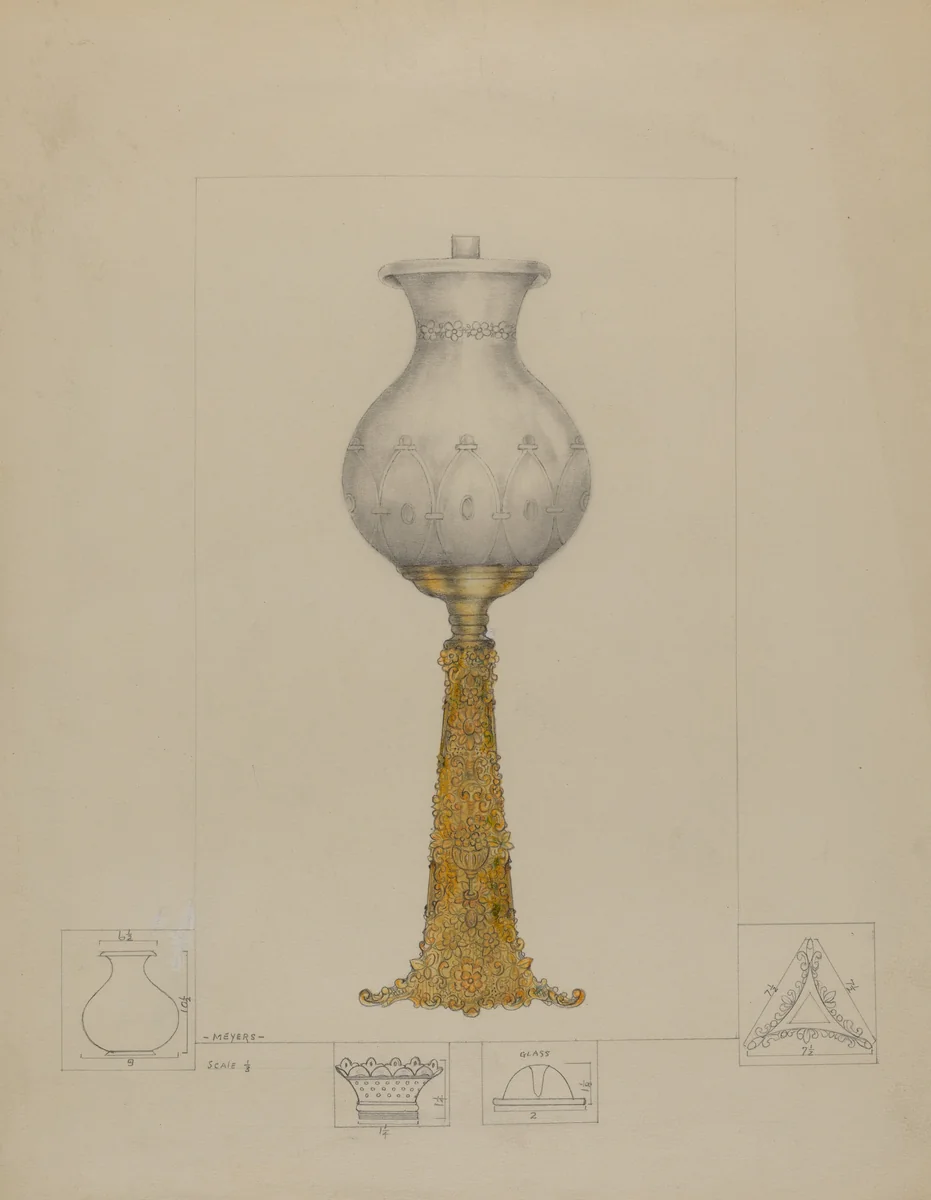 Metal Base Lamp by Henry Meyers, index of american design, 1936