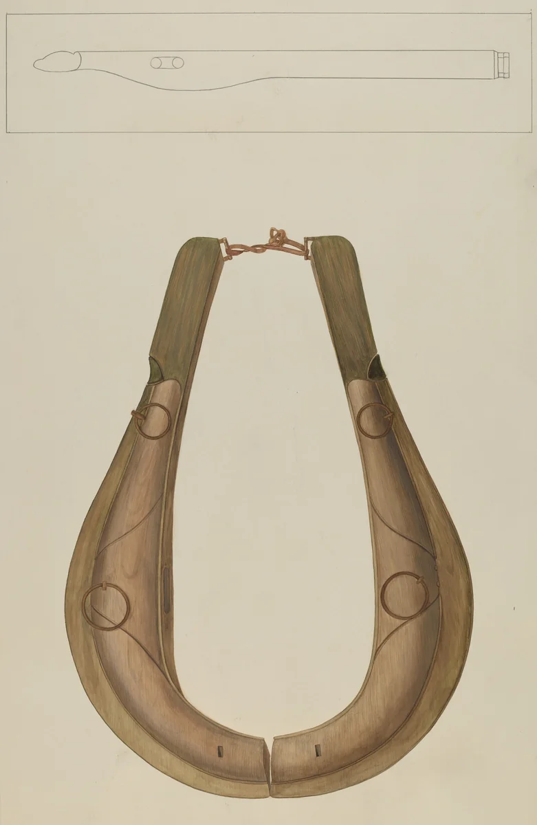 Horse Collar and Hame by Wilbur M Rice, index of american design, 1938