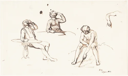 Figure Studies by William Mulready, drawing, 1832
