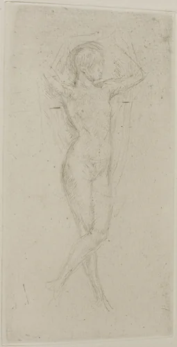 Nude Girl with Arms Raised by James McNeill Whistler, print, 1873-1878